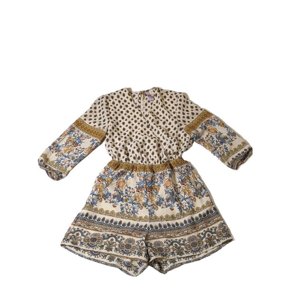 Alya Romper Womens Multicolor Montana Lined V-Neck Boho Sz XS
